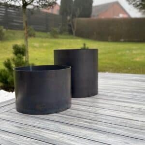 Cylindrisk plantekasse i cortenstål 3mm