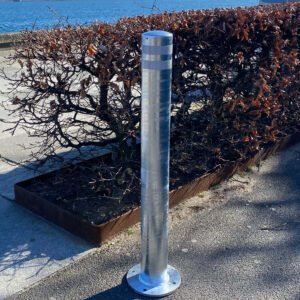 Galvaniseret stål pullert til boltmontage med refleks