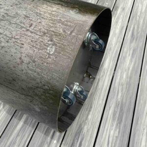Cylindrisk plantekasse i cortenstål 3mm med hjul
