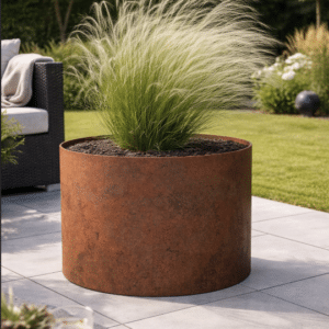 Corten plantekasse rund model
