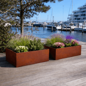 Corten plantekasser fuldsvejst stål til have og terrasse