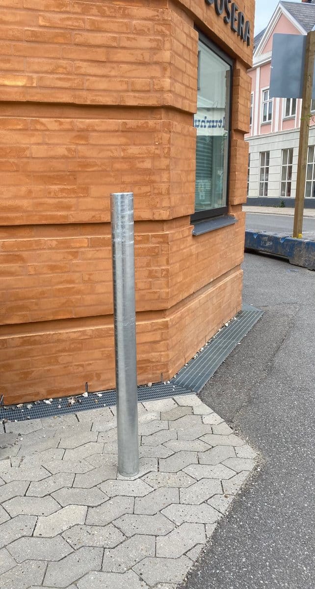 Galvaniseret stål pullert til nedstøbning Ø89