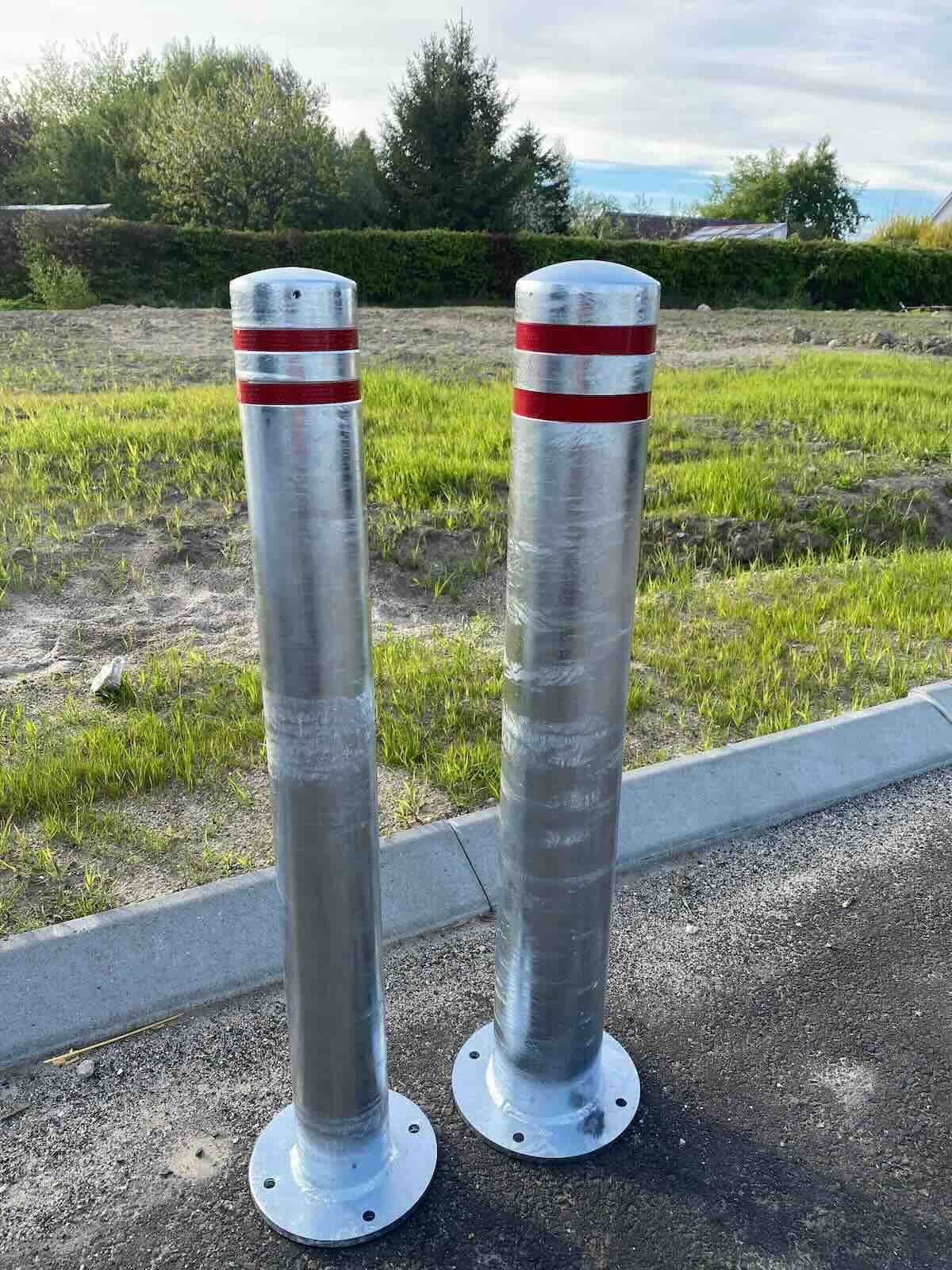 Galvaniseret stål pullert til boltmontage med refleks